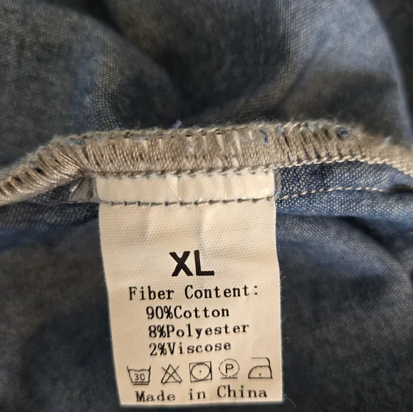 Women’s Blue Denim Button-Front Midi Dress Size XL - Picture 5 of 5